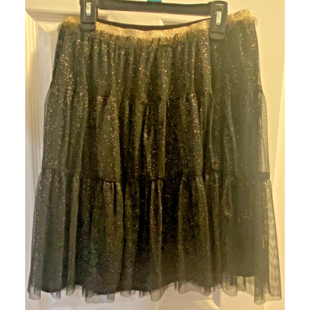 There Abouts‎ Black Tulle Skirt With Gold Speckles Girls XL 16